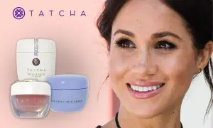 Meghan Markle rayonne avec les produits Tatcha, dont une crème avant maquillage pour une peau parfaite.