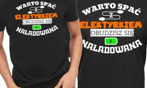 Koszulka dla elektryka: Jaki motyw rozbawi fachowca?