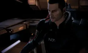 Komandor Shepard w zbroi N7, gotowy do akcji. Ten **Mass Effect 2 poradnik** pomoże Ci przetrwać!