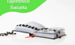 Otwarta księga z różańcem na dziś. Tajemnice Światła.