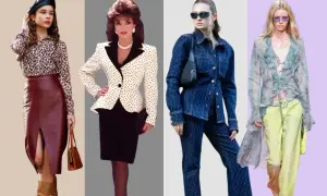 Moda lat 70., 80., 90. i Y2K. Od panterki i skórzanej spódnicy, przez grochy, po denim i zwiewne tkaniny. Inspiracje z epoki PRL i nie tylko.