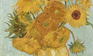 Sonnenblumen in einer Vase, ein ikonisches Werk der Van Gogh Epoche. Die leuchtenden Farben und die charakteristischen Pinselstriche fangen die Essenz des Post-Impressionismus ein.