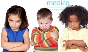 Trójka obrażonych dzieci, które mogą potrzebować pomocy psychiatry dla dzieci.