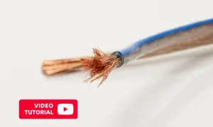 Fils de cuivre dénudés, prêts pour une connexion enceinte. Tutoriel vidéo disponible.