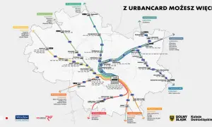 Mapa połączeń kolejowych Wrocławia i okolic. Urbancard Wrocław cennik - sprawdź trasy i ceny biletów.