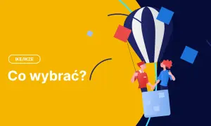 Para młodych ludzi w balonie zastanawia się, co wybrać: IKE czy IKZE.