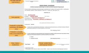 Orzeczenie lekarskie dla Jana Kowalskiego, kucharza, potwierdzające brak przeciwwskazań do pracy, wydane do celów sanitarno-epidemiologicznych.