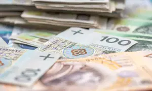 Stosy polskich banknotów 100 złotych. Zastanawiasz się, ile wynosi stawka godzinowa?