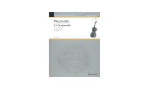 Okładka nut Paganiniego "La Campanella" na altówkę i fortepian, z ilustracją instrumentu.