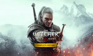 Geralt z Rivii, wiedźmin, gotowy do walki. W tle płomienie i góry. Wiedzmin 3 wybory kształtują jego los.