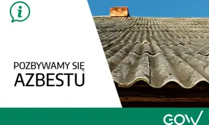 Stary dach z eternitu, symbolizujący jednorazowy kontakt z azbestem. Informacja o pozbywaniu się szkodliwego materiału.