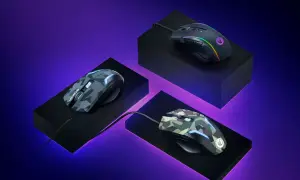 Tres ratones gaming con diseños de camuflaje y RGB. Listos para conectar ratón inalámbrico y empezar la partida.