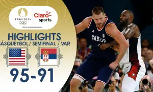 Partido de baloncesto: Estados Unidos vs Serbia, semifinales París 2024. El marcador final fue 95-91.
