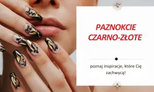 Eleganckie paznokcie czarno-złote z bogatymi zdobieniami. Inspiracja dla odważnych.