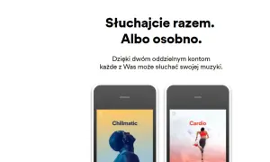 Dwa ekrany smartfonów z okładkami playlist Spotify: "Chillmatic" i "Cardio".