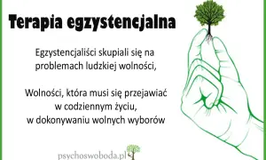 Terapia egzystencjalna: wolność przejawia się w codziennych wyborach. Dłoń trzyma drzewko symbolizujące życie i rozwój.