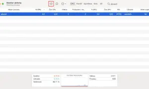 Monitor aktywności na Macu pokazuje proces "pboard". Jak skopiować na Macu? Tutaj widzisz procesy i ich obciążenie.