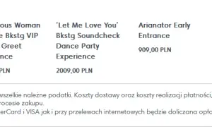 Ile kosztuje bilet na koncert Ariany Grande? Ceny, pakiety VIP i więcej