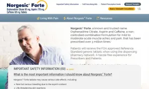 Mężczyzna z bólem mięśni, który może być łagodzony przez Norgesic® Forte. Informacje o bezpieczeństwie leku.