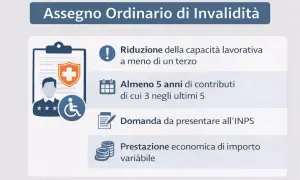 Assegno Ordinario di Invalidità: requisiti per la pensione invalidità civile, riduzione capacità lavorativa, contributi e domanda INPS.