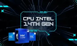 Intel 14th Gen CPUs: i5, i7, i9 in their blue boxes, ready for performance.