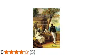 Illustration d'une scène historique avec des personnes d'origine africaine, et le titre d'un livre sur les noms de famille.