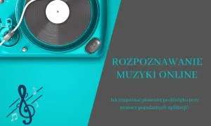 Turkusowy gramofon i klucz wiolinowy symbolizują rozpoznawanie muzyki online. Jak rozpoznać piosenkę po dźwięku?