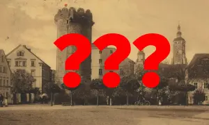 Stare miasto z wieżą i kościołem, a może najstarsze miasto w Polsce? Wielkie czerwone znaki zapytania zasłaniają tajemnicę.