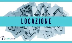 Pile di fogli con icone di case. La parola "LOCAZIONE" è in evidenza. Utile per la restituzione deposito cauzionale subentro contratto locazione.