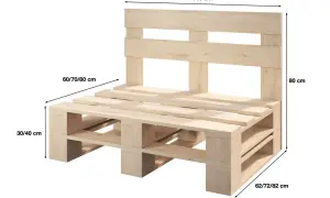 Ławka z palet jak zrobić? Prosty projekt DIY z wymiarami: 119x80x62-82 cm.