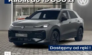 Szary Volkswagen T-Roc z rabatem do 19 000 zł, dostępny od ręki.