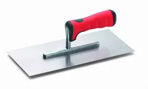 Paca do zacierania tynku silikonowego z ergonomiczną, czerwoną rączką. Niezbędne narzędzie do gładkiego wykończenia ścian.