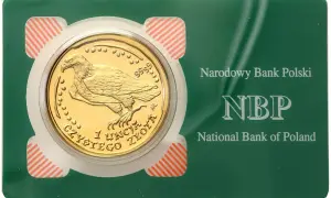 Złota moneta z orłem, 1 uncja czystego złota. Dowiedz się, jak kupić złoto w NBP.