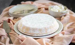 Una deliziosa cassata al forno, spolverata di zucchero a velo, pronta per essere gustata con un contorno di ricotta fresca.