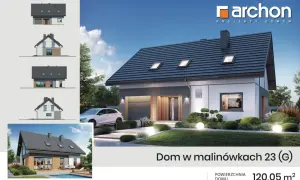 Projekt domu "Dom w malinówkach 23 (G)" o powierzchni 120 m². Sprawdź, jaki koszt budowy domu 120 m² jest realny.