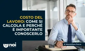Uomo d'affari pensa al costo del lavoro, inclusi dipendenti diretti e indiretti, e come calcolarlo per la sua azienda.