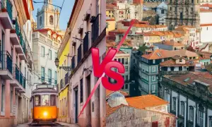 Un tram jaune déambule dans les rues étroites de Lisbonne, face aux toits de Porto. Quelle ville choisir ?