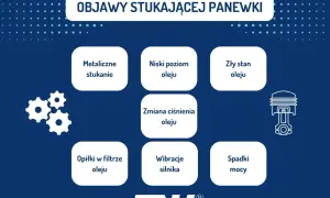 Objawy uszkodzonej panewki: metaliczne stukanie, niski poziom oleju, zły stan oleju, zmiana ciśnienia oleju, opiłki w filtrze, wibracje silnika, spadki mocy.