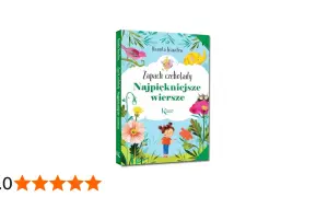 Okładka książki "Zapach czekolady. Najpiękniejsze wiersze" Danuty Wawiłow z ilustracjami zwierząt i dziewczynki.