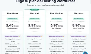 Planes de hosting WordPress con precios desde 2,45€/mes, ideales para crear tu web. ¡Encuentra los mejores servidores para páginas web gratis!