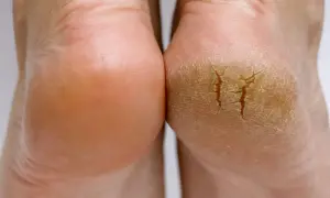 Tiefer Riss in der Ferse? Hausmittel können helfen, die Haut zu regenerieren und Schmerzen zu lindern.