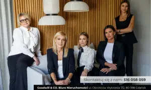 Pięć kobiet w eleganckich strojach, gotowych pomóc w sprawach spadkowych, w tym **dziedziczenie ustawowe**.