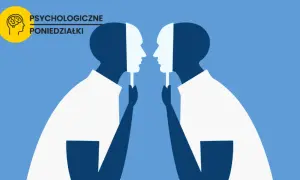 Dwie postacie trzymają maski, symbolizujące ukrywanie prawdziwej twarzy. Czy to obraz socjopaty w związku?