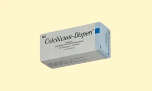 Opakowanie leku Colchicum-Dispert, zawierające 50 tabletek.
