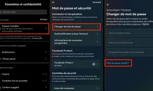 Paramètres pour changer de mot de passe et récupérer un compte. Aide pour comment supprimer un compte Insta.
