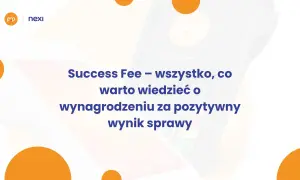 Success Fee – wszystko, co warto wiedzieć o wynagrodzeniu za pozytywny wynik sprawy. Grafika z terminalem płatniczym i logo Nexi.