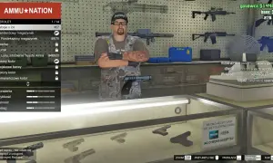 W sklepie Ammu Nation wybierasz pistolet, przeglądasz wszystkie bronie GTA 5, modyfikacje i akcesoria.