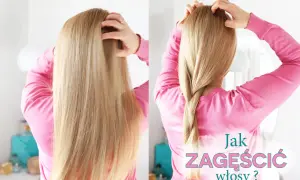 Jak zagęścić włosy? Długie, blond włosy zaplecione w luźny warkocz. Po lewej - rozpuszczone, po prawej - zaplecione.
