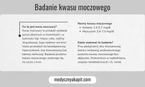 Badanie kwasu moczowego z krwi: normy, kiedy wykonać, co to jest. Informacje o kwasie moczowym.
