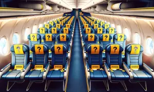 Puste siedzenia w samolocie Ryanair. Czy to oznacza dużo miejsca w samolocie dla pasażerów?